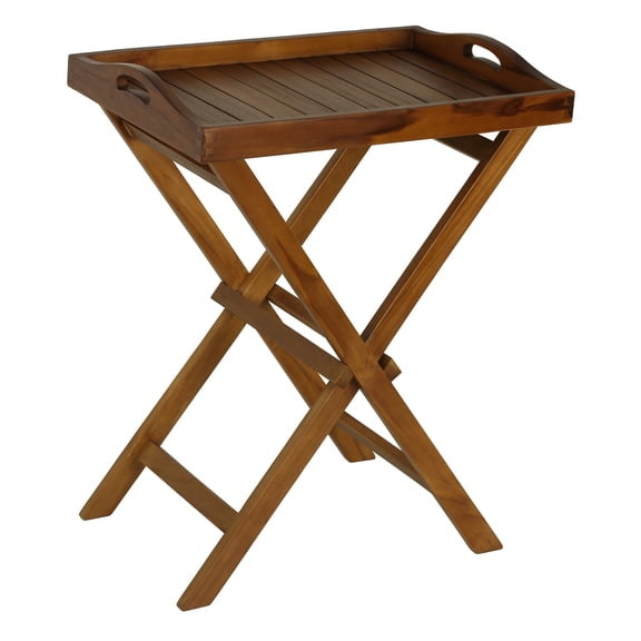 Bare Decor Kalos Indoor/Outdoor Tray Table in Solid Teak Wood