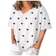 thumbnail image 1 of Blusa de manga corta con cuello en V y estampado de puntos sueltos informales de verano para mujer OAVQHLG3B Store  lin121212, 1 of 4