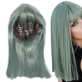 thumbnail image 2 of Pelucas de Pelo de 45 cm, Pelucas de Pelo Liso de Color Verde Largo, Pelo Falso para Fiestas, Juegos de Rol de Halloween o la Vida Cotidiana, Peluca Mujer Cosplay Ecomeon  no, 2 of 6
