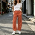 thumbnail image 6 of HomeDM Women's Pants Lounge Wide Leg with Pockets Quick Dry Elastic Waist Casual Trousers Orange Athletic Work Pants Size L, 6 of 8