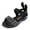 Black, variant on NOKIO Girls' Sparkly Sandals Girls' Platform Sandals Girls' Strappy Sandals Toddler Little Girl Dress Sandals Shoes Casual Slip On Ballet Flat Sequins Princess Shoes Girls' Cute Sandals
