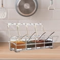 thumbnail image 1 of Elodie Clear Seasoning Box 4 Grid Condiment Box for Restaurant Dining Table Camping, 1 of 8