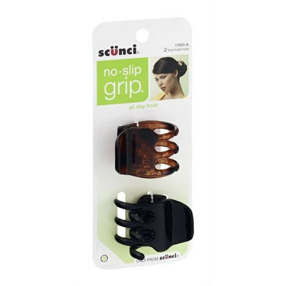 Scunci No-slip Grip Chunky Jaw Clips, 3.5cm, 2-Count