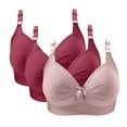 thumbnail image 7 of 3 Pack Womens Push Up Bras Plus Size Light Lined Wire-Free Brassiere Bow Ruched Full Coverage Everyday Underwear, 36/80BC, 7 of 7