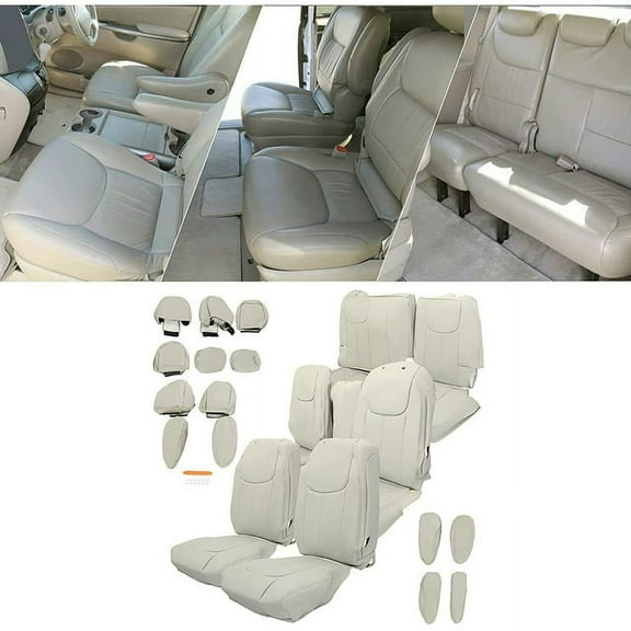 Kojem Front Rear Seat Cover for 2015-2020 Toyota Sienna LE/SE 8 passenger 3 Rows 8 Seats (8 Passenger Sienna Only)