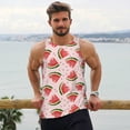 thumbnail image 6 of Lsque Hand Drawn Watermelon Pattern Mens Tank Tops Muscle Athletic Quick Dry Sleeveless Workout Fitness T Shirts Beach Tank Top, Loose-fit Sleeveless Shirt for Men-4X-Large, 6 of 7