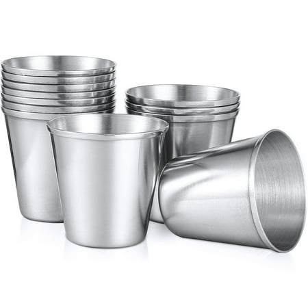 

12 Pcs Stainless Steel Shot Cups Portable Drinking Tumbler Spirits Cups Wine Cups Beverages Holders