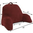 thumbnail image 4 of Deluxe Comfort Microsuede Bed Rest- Stuffed Fiberfill with Arms, Red, 4 of 4