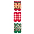 thumbnail image 3 of Holiday Time Women's Gingerbread Stripe No-Show Socks, 3-Pack, Size 4-10, 3 of 5