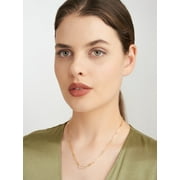 Forever Facets Cubic Zirconia Paperclip 18” Necklace in 18k Gold over Sterling Silver, Adult Female