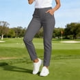 thumbnail image 4 of WPPGONE Golf Pants for Women Elastic Waisted Slim Fit Comfortable Straight Leg Bottoms Athletic Outdoor Trousers with Pockets,L, 4 of 6