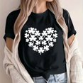 thumbnail image 4 of Camiseta de Manga Corta de Cuello Redondo Impresa de Primavera Superior de las Mujeres, Mezcla Ligera de Poliéster para Uso Diario Y de Fiesta Casual, 4 of 9