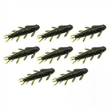 MAGIDEAL 3x8Pcs Soft Fishing Lures Professional Lifelike Grub Jig Artificial Lures Black Green