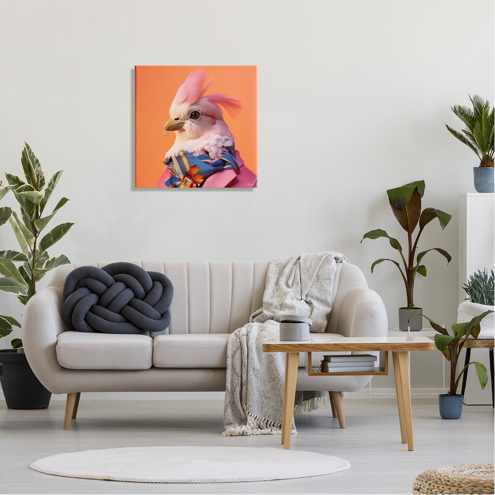 Stupell Industries Stylish Bird Portrait Animals & Insects Painting Gallery Wrapped Canvas Art Print Wall Art, 24 x 24