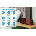 thumbnail image 5 of ORIA Electronic Digital Alarm Clock, 6.5inch Large Display LED Clock for Bedside Table Battery Clock with Temperature Display Adjustable Brightness Voice Control for Home, Red, 5 of 8