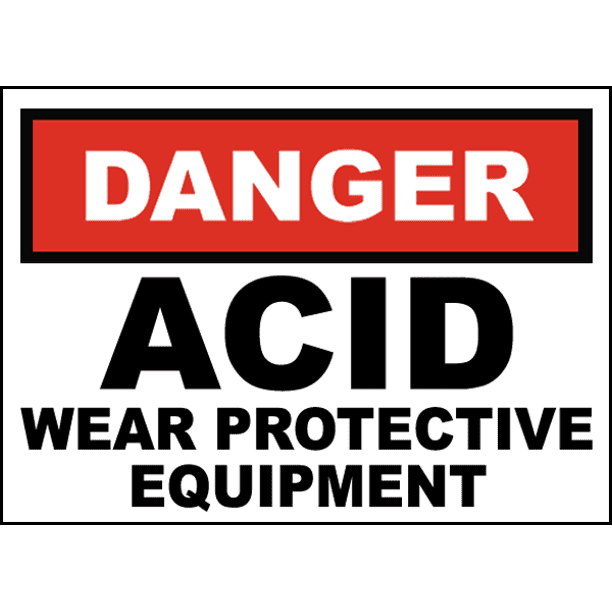 Stickers Decal Danger Acid Wear Protective Equipment 20 14456 