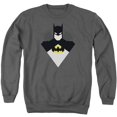 thumbnail image 1 of Batman & Simple Bat Long Sleeve Adult Crewneck Sweatshirt, Charcoal - Small, 1 of 1