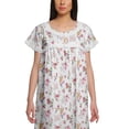 thumbnail image 3 of Moomaya Womens Printed Round Neck Nursing Sleepwear Cotton Poplin Nightdress, 3 of 5