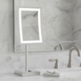 thumbnail image 3 of Jerdon Lighted Makeup Mirror with 5X Magnification - Rectangular Tabletop Vanity Mirror with Bright LED Lighting, Nickel Finish, 6.5" x 9" - Model JRT910NL, 3 of 8