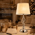 thumbnail image 5 of Coliware Table Lamp Set of 2, Silver Traditional Dimmable Desk Lamps with Touch Control USB Charging Port, Farmhouse Tapered Drum Shade Bedside Nightstand Lamps for Living Room Bathroom Bedroom, 5 of 13