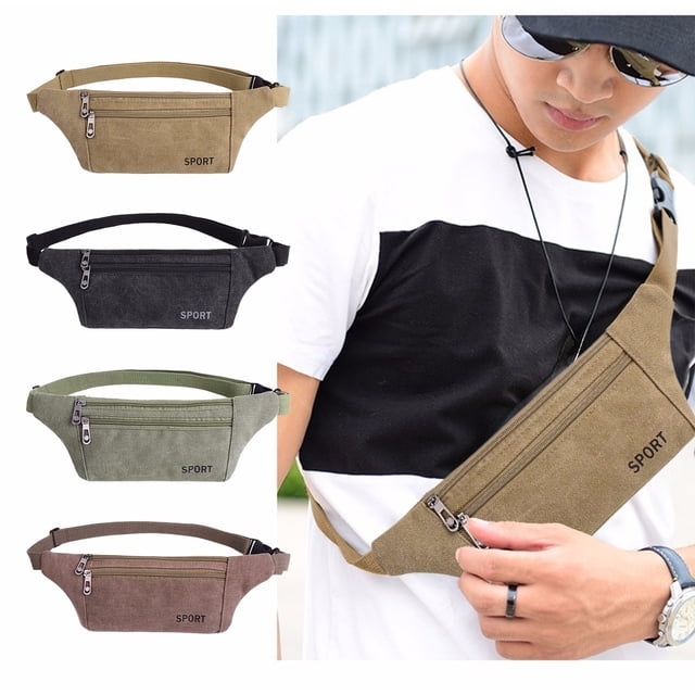Bolso Bandolera Estilo Coreano para Hombre, Color Verde Militar | Bolso Ligero para Actividades Al Aire Libre | Amplia Capacidad | Tamaño: 32 X 11 Cm | Material: Tela