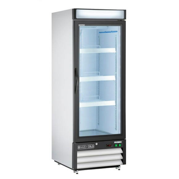 Maxx Cold Single Glass Door Merchandiser Refrigerator, Free Standing, 25"W, 16 cu. ft. Storage Capacity, in White