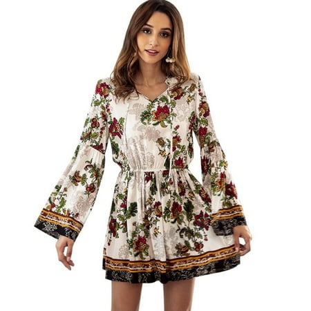 v neck elastic waist lace up printed maxi dress v neck elastic waist lace up printed maxi dress
