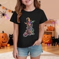 thumbnail image 2 of CAUYDY Girls Short Sleeve T-Shirt Crewneck Top for Kids Casual Breathable Fall Tee Little Girl Soft Pjs Top Sizes 5-6 Years, 2 of 5