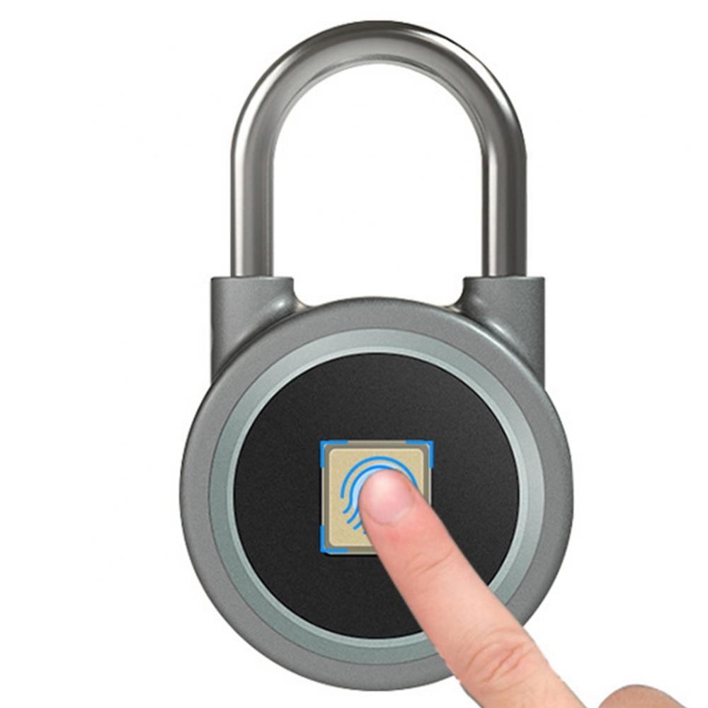 Padlock Smart Fingerprint Bluetooth Lock USB Rechargeable Security Lock with Steel Beam