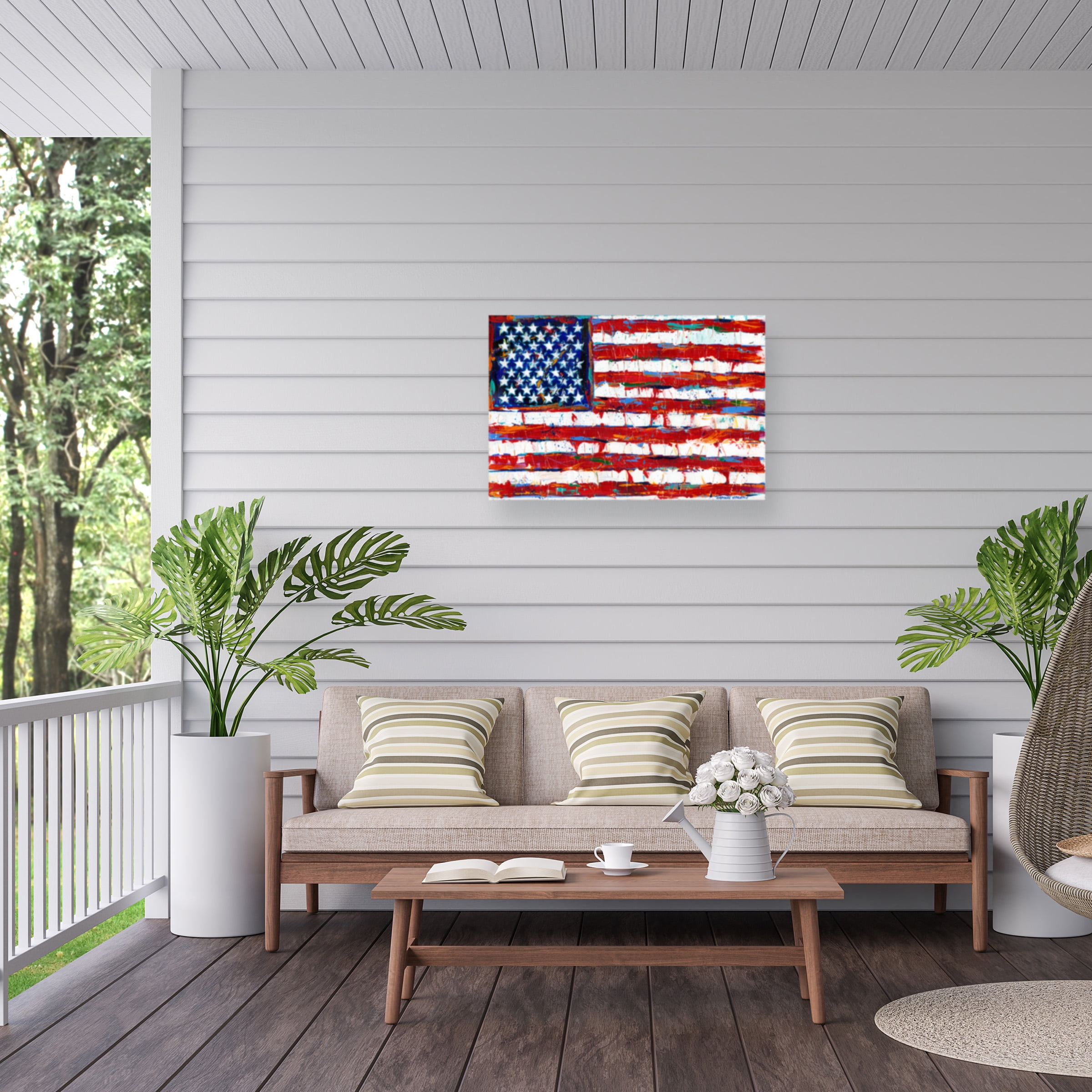 Carolee Vitaletti 'Dramatic Stars And Stripes' Outdoor Canvas 22x24