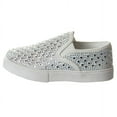 thumbnail image 2 of Badgley Mischka Girls Slip On Rhynestones Sneakers. (Little Girls/Big Girls) - White, 3, 2 of 7