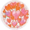 7" Hearts Valentine Paper Dessert Plates, 8ct