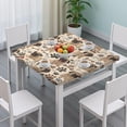 thumbnail image 3 of Pug and Footprint Square Fitted Tablecloth with Elastic Edge,Square Table Cover,Washable Elastic Table Cover for Home Kitchen Party Decor 36"x36", 3 of 6