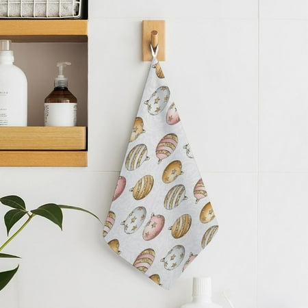 

Christmas Balls Towels for Bathroom Kitchen Gym Towels Soft Highly Absorbent Hanging Towel with Hanging Eyelet