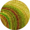 thumbnail image 1 of Ahgly Company Indoor Round Patterned Golden Brown Yellow Area Rugs, 7' Round, 1 of 6