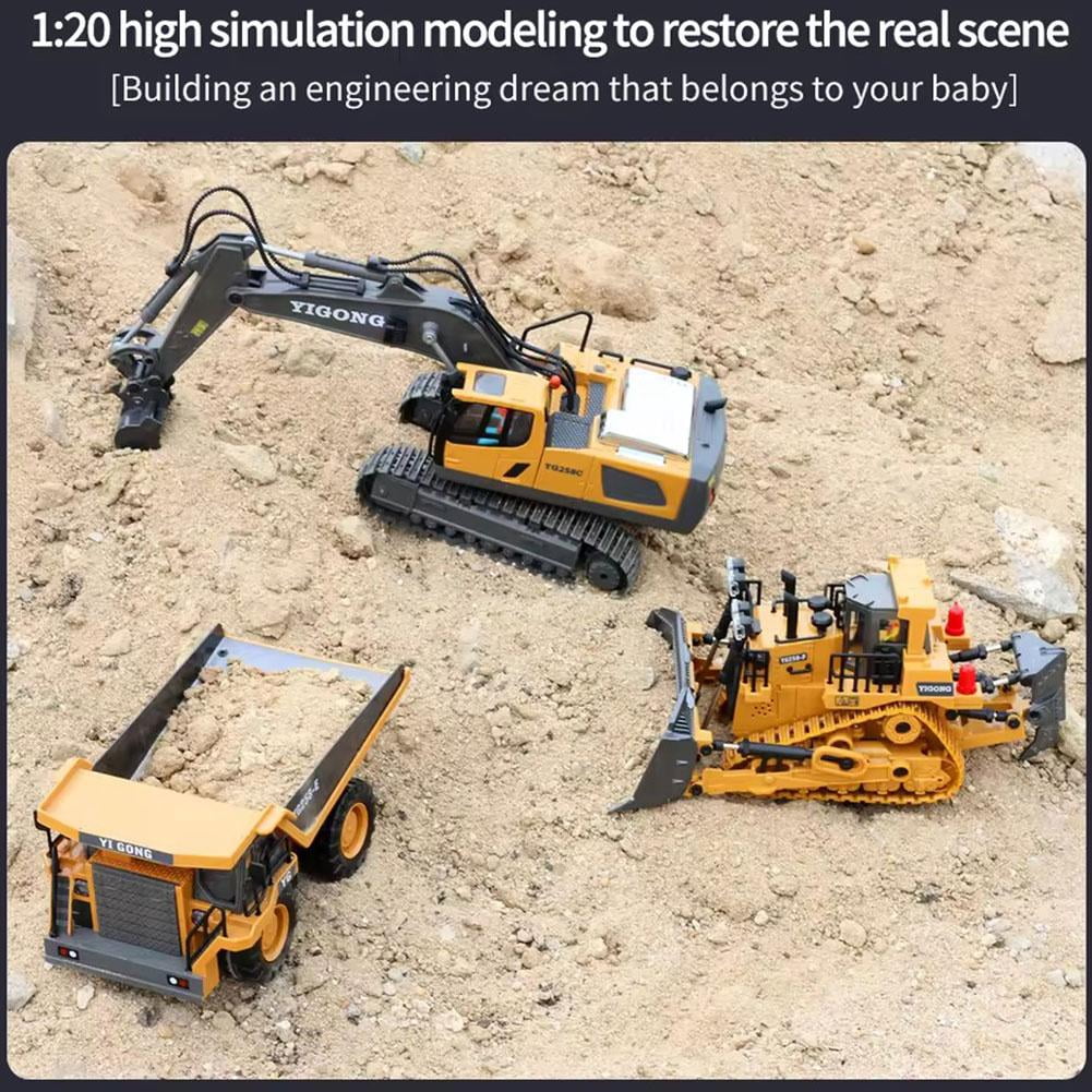 Rc Excavator 2.4g Remote Excavator Dump Truck Toy Rc Alloy Vehicle Construction Simulation Professional Model W9b7 Car