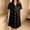 Black, variant on Women's Silk Nightgown Sleep Dress, Short Sleeve, Button-Up, Black, Size 2XL