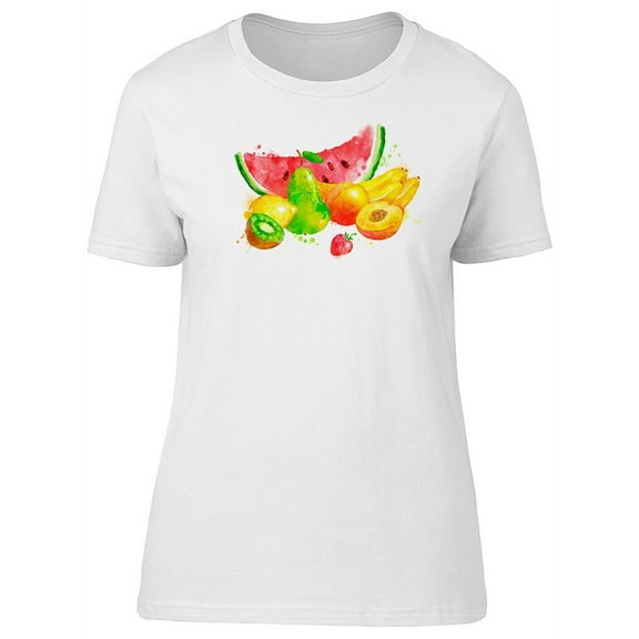 Fruits In Waterpaint  T-Shirt Women -Image by Shutterstock, Female Small