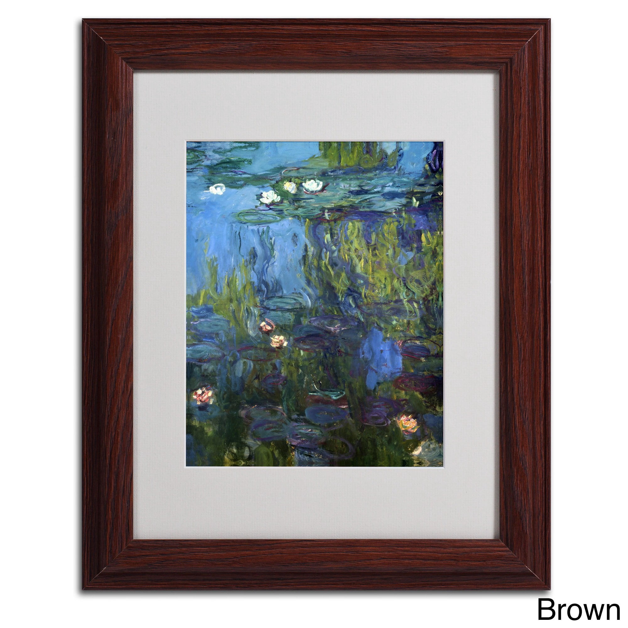 Trademark Fine Art "Nympheas 1914-17" Canvas Art by Claude Monet, Black Frame