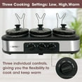 Superjoe 3x1.5 Quart Triple Slow Cooker, Electric Buffet Server