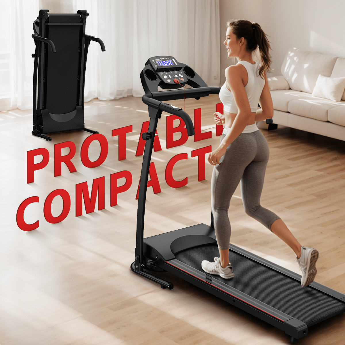 FLIMDER Walking Pad with Handle Bar, Foldable Treadmill 2.5HP Treadmill Under Desk 265 Lbs Capacity 2-in-1 Walking Treadmill Pad with Remote Controller for Home Office