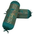 thumbnail image 2 of Stylo Culture Ethnic Polydupion Cylindrical Tube Pillow Bolster Pillow Covers Dark Green Elephant Jacquard Brocade Border Large Couch Round Cushion Covers (Set of 2) | 30x15 Inches (76x38 cm), 2 of 5