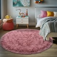 thumbnail image 6 of ZENELESS Fluffy Circle Rug for Girls Bedroom,5x5ft Blush Pink Non-Slip Fuzzy Plush Carpet, Circle Shag Area Rug for Kids Girls Bedroom Baby Room Home Decor, 6 of 8