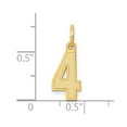 thumbnail image 2 of 7mm 10k Solid Yellow Gold Small Satin Sport game Number 4 Charm Pendant Necklace for Women, 2 of 2