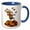 Blue/White, variant on 3drose, Cute Funny Moose Jumping in Leaf Pile Cartoon, 11oz Mug
