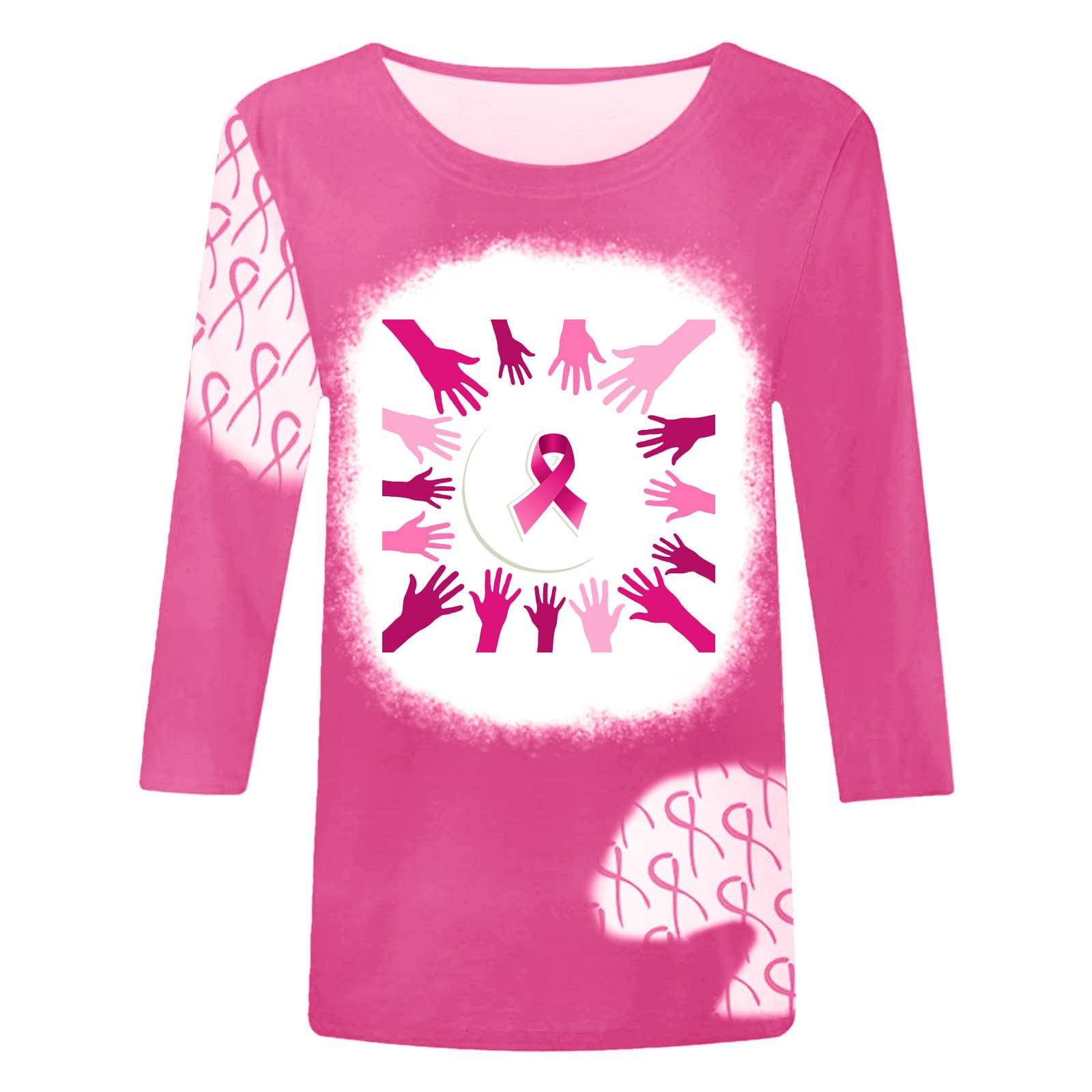 Brnmxoke Breast Cancer Shirts for Women Plus Size 2023,Pink Ribbon  Inspirational Sweatshirts Women's Long Sleeve T-Shirt Breast Cancer  Awareness Pullover Tops 
