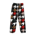 thumbnail image 5 of Balery Men'S Houndstooth Green Red Pants,Sleepwear Pants,Pajama Pants,Pj Bottoms Drawstring And Pockets-Large, 5 of 9