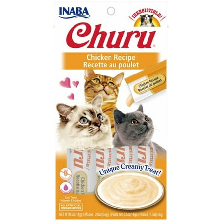 Inaba Churu Cat Treat Chicken Recipe, 4 Tubes (Best Healthy Kitten Treats)