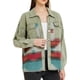 thumbnail image 1 of Chaqueta de mezclilla para mujer INSPIRE CHIC, con solapa, de manga larga, estilo vintage, color verde, 1 of 6