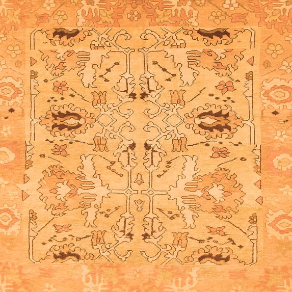 Ahgly Company Indoor Square Oriental Orange Traditional Area Rugs, 3' Square